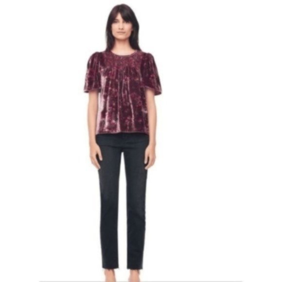 Rebecca Taylor mocked Silk-Blend Top, Purple - Picture 4 of 8